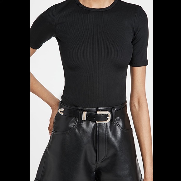 Anine Bing Tops - Anine Bing Flex Rib Jean Top Black S M
